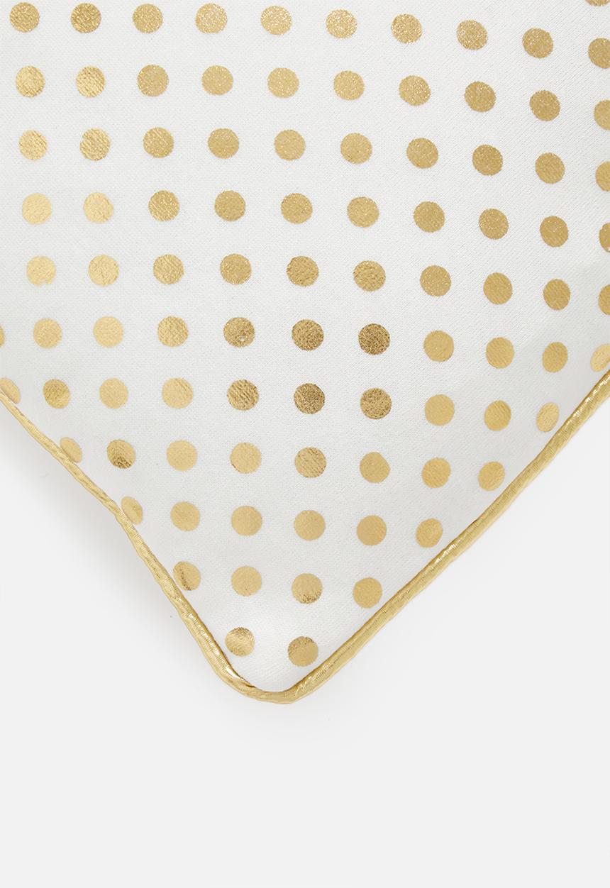 H&S - Glitter cushion - gold & white 