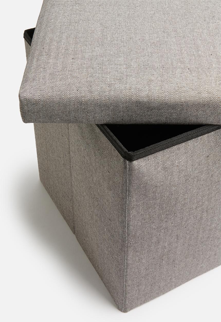 H&S - Storage ottoman with lid - charcoal