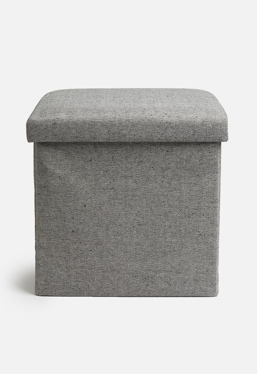 H&S - Storage ottoman with lid - dark grey