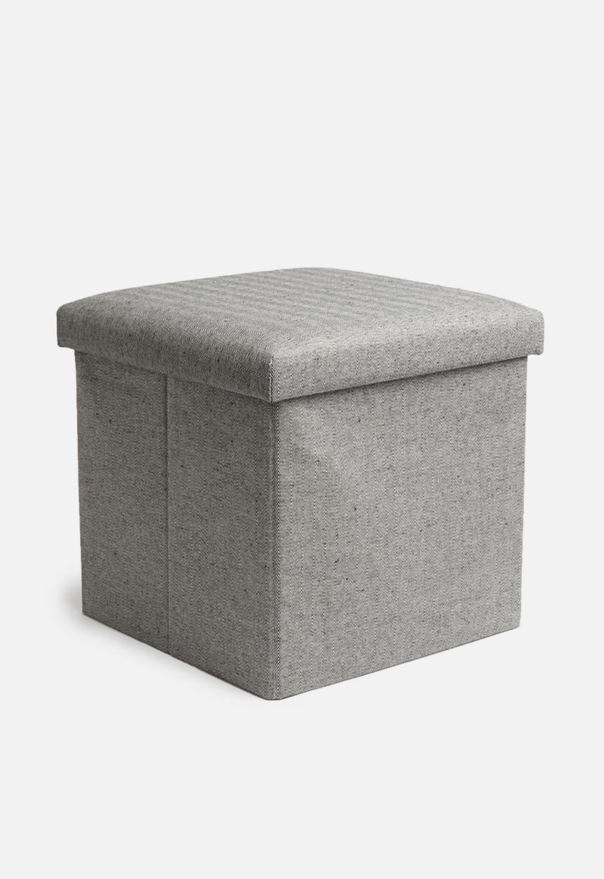 H&S - Storage ottoman with lid - dark grey