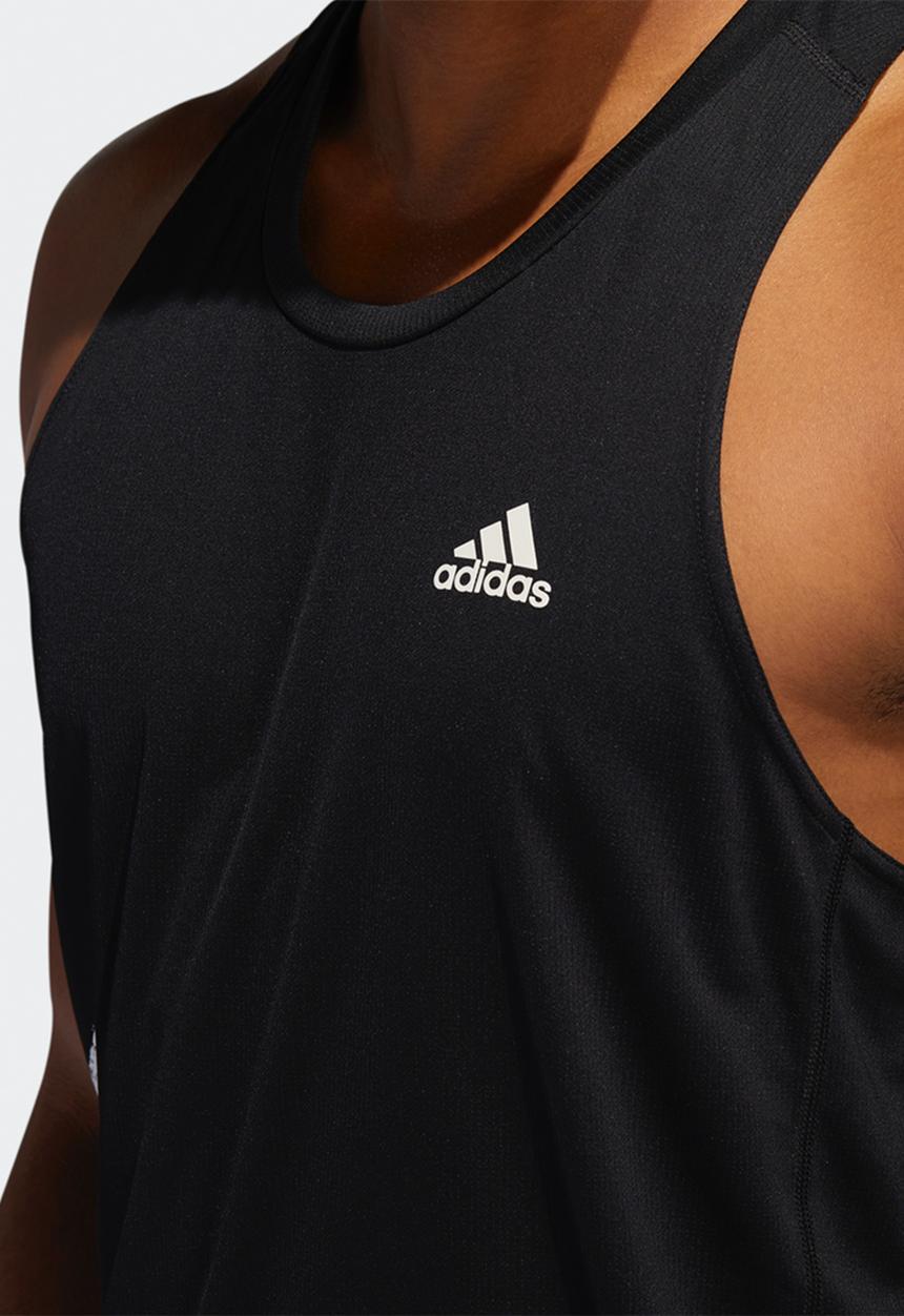 adidas Performance - 3 Stripe own the run singlet - black