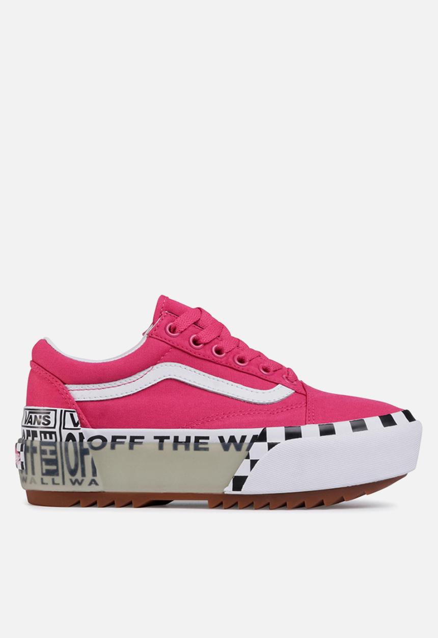 Vans - Ua old skool stacked - (logo stack) cabaret/true white