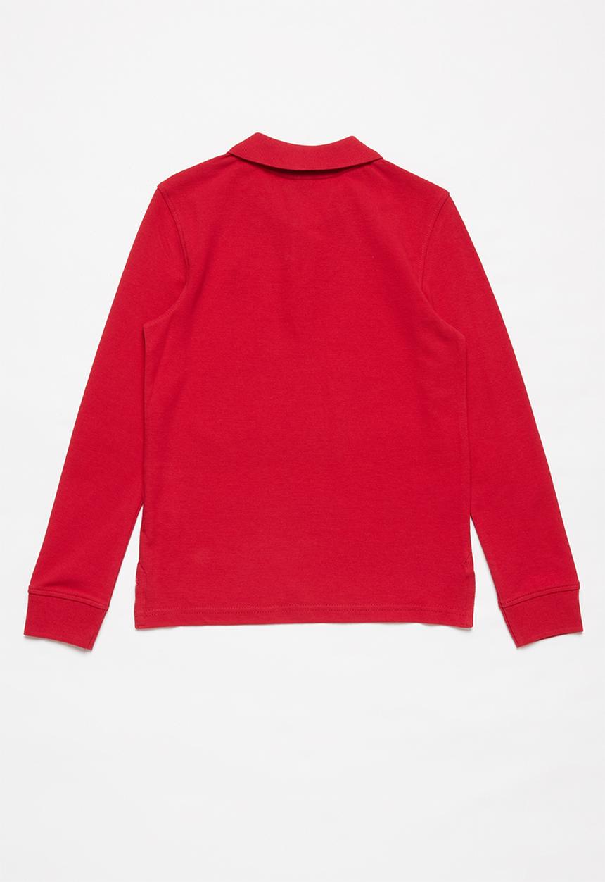 POLO - Boys Robert long sleeve golfer - red