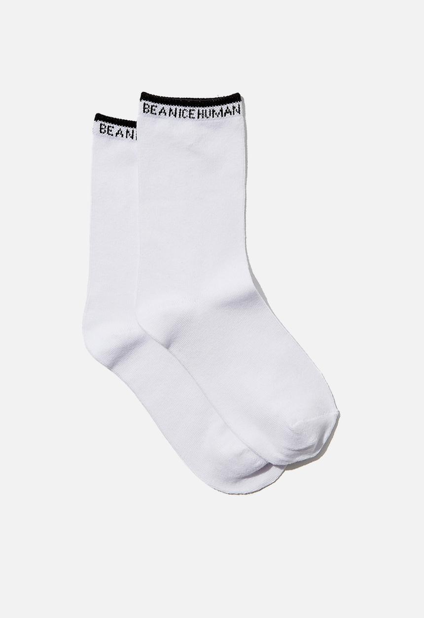 Cotton On - Carrie crew sock - white
