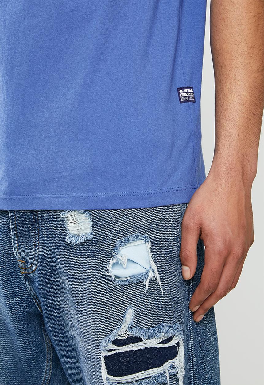 G-STAR - Raw text slim fit short sleeve tee - blue