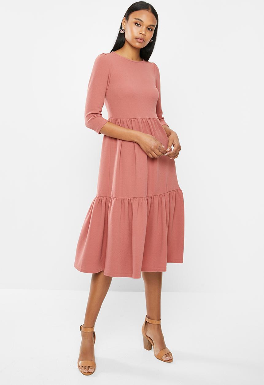 edit - Tiered knit dress - rose