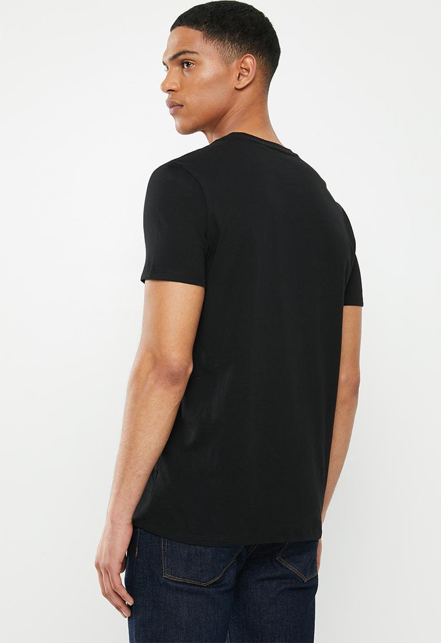 GUESS - Basic short sleeve flock crew tee - black