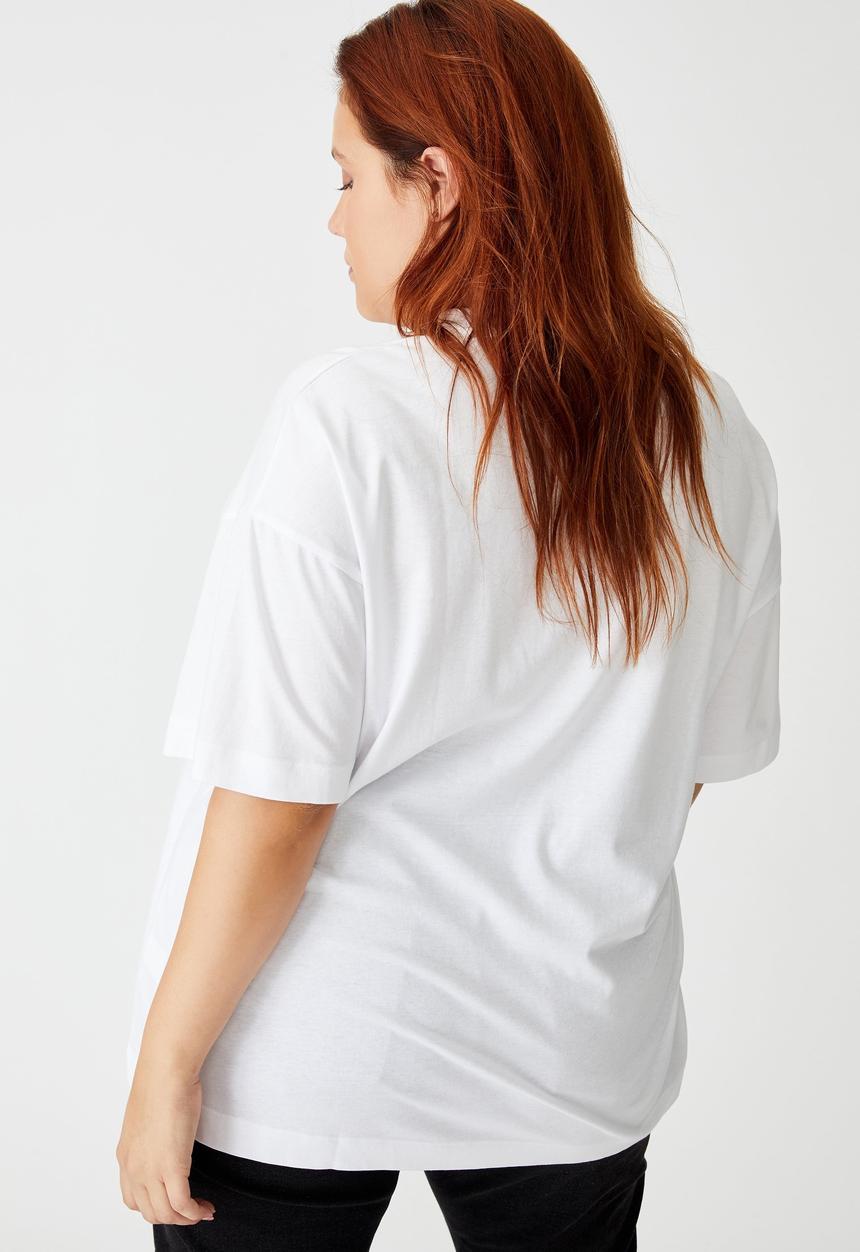 Cotton On - Curve oversized graphic tee - easy riders motor co/white