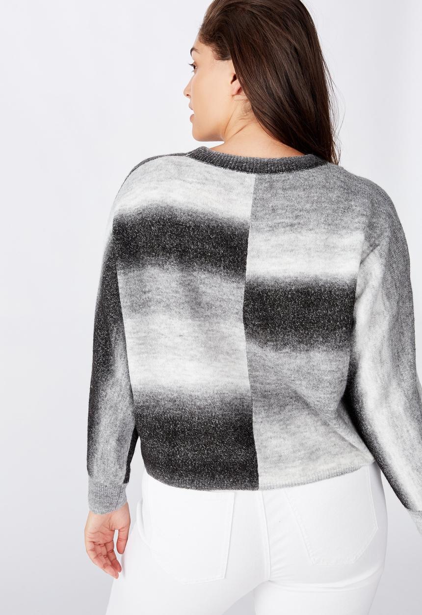 Cotton On - Curve Serena cropped batwing pullover - black ombre