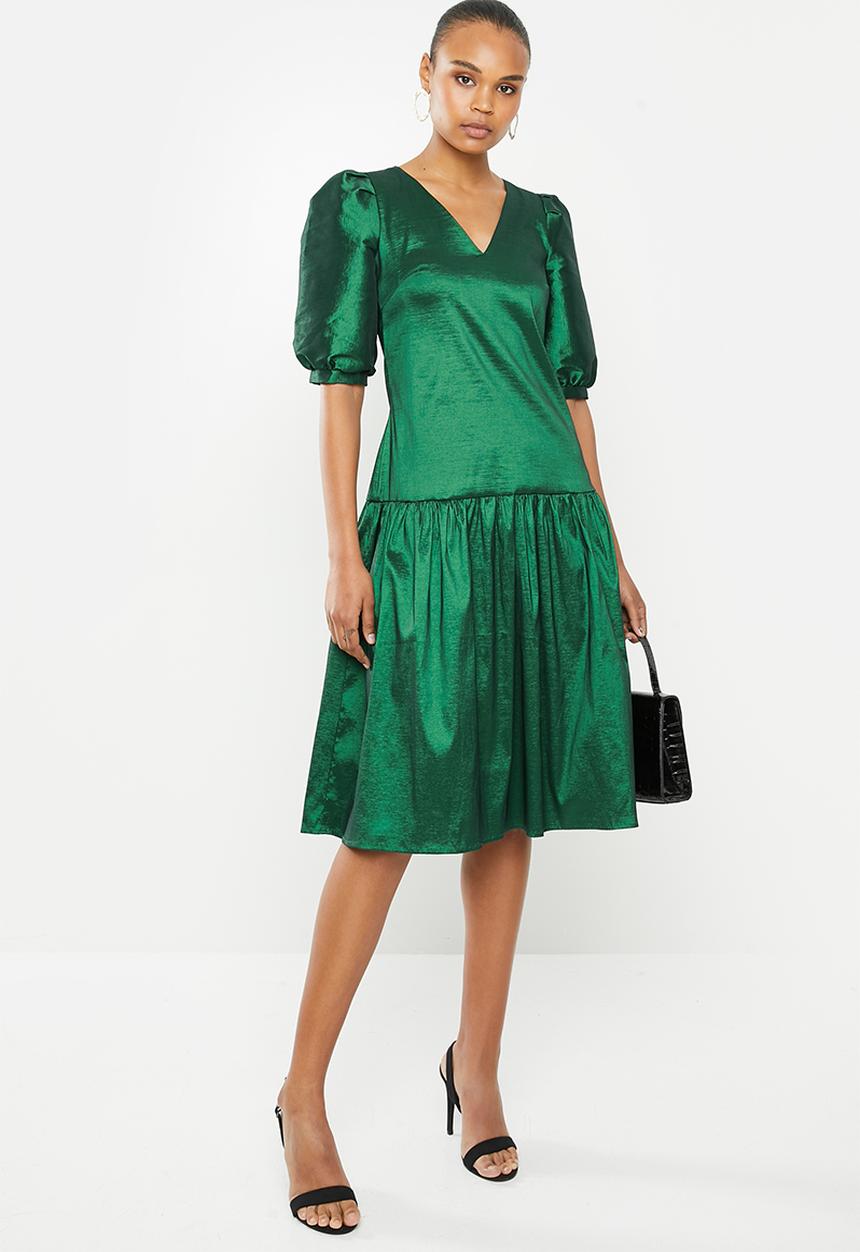 MILLA - Taffeta statement dress - emerald