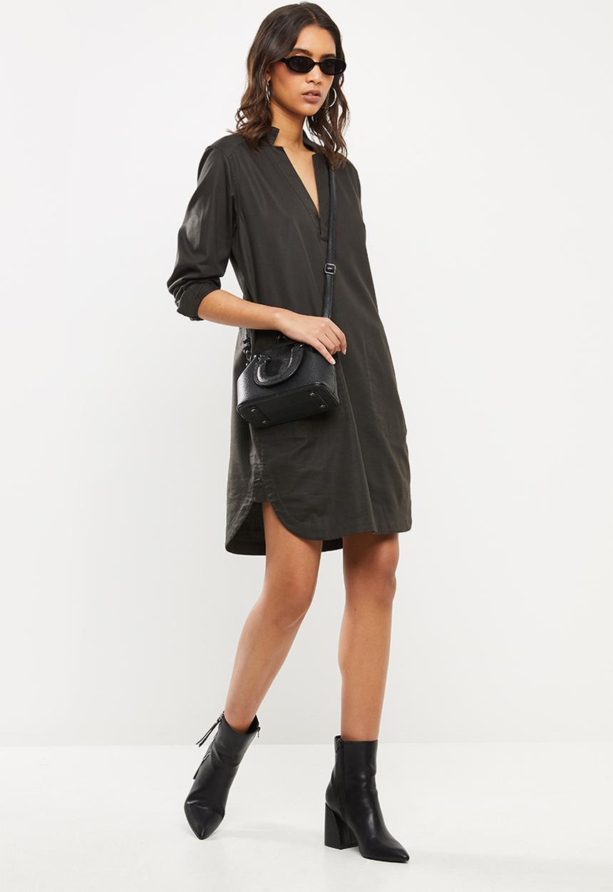 G-STAR - Milary v-neck shirt dress long sleeve - raven