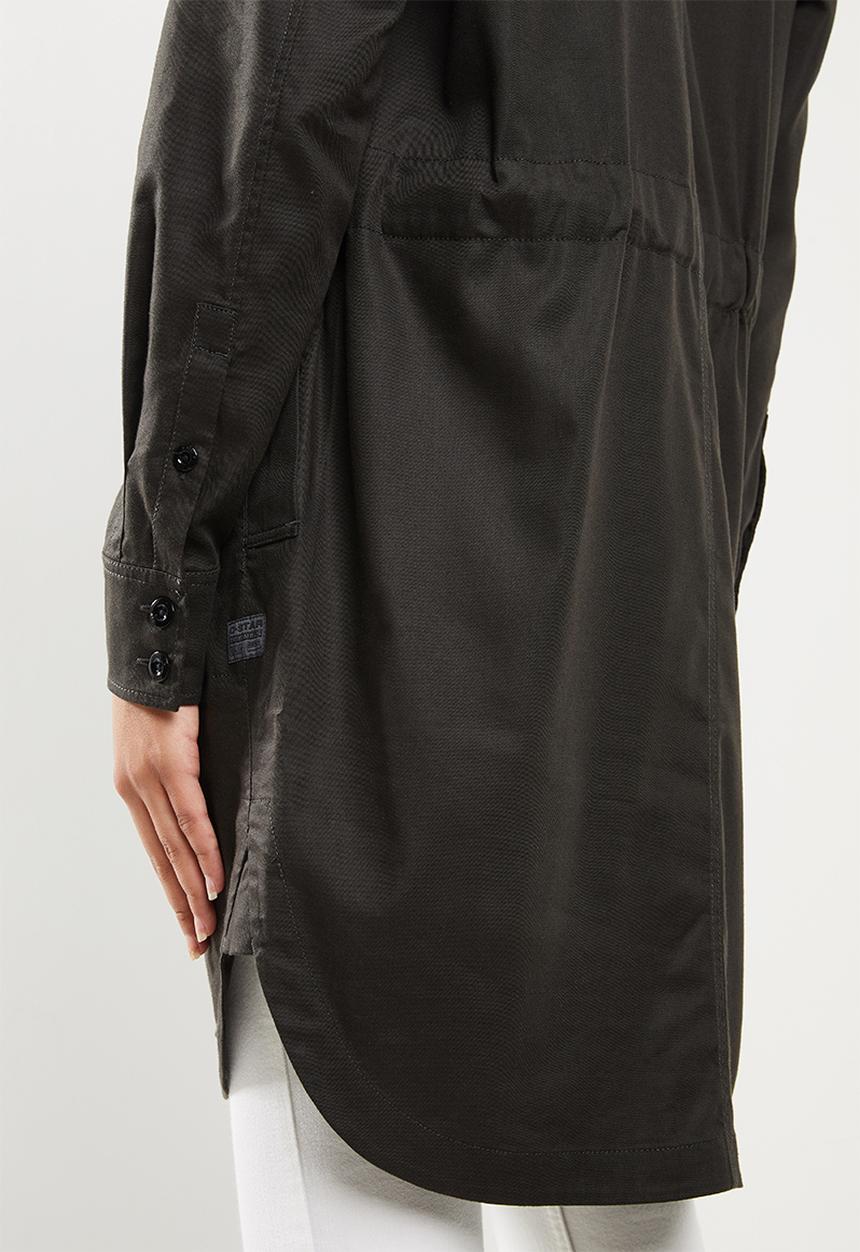 G-STAR - Milary v-neck shirt dress long sleeve - raven