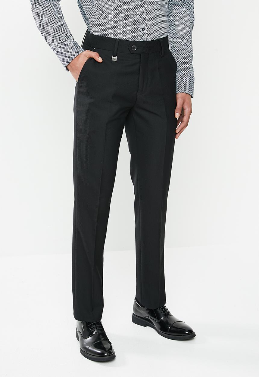POLO - Jc birdseye custom fit formal trouser - black