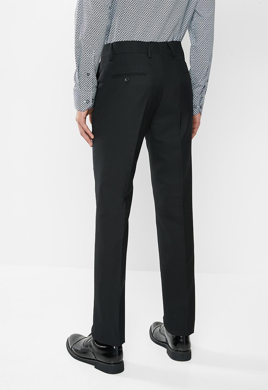 POLO - Jc birdseye custom fit formal trouser - black