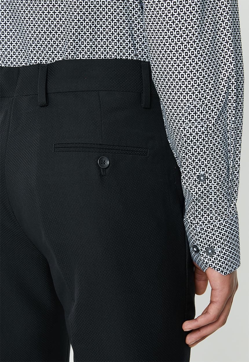 POLO - Jc birdseye custom fit formal trouser - black