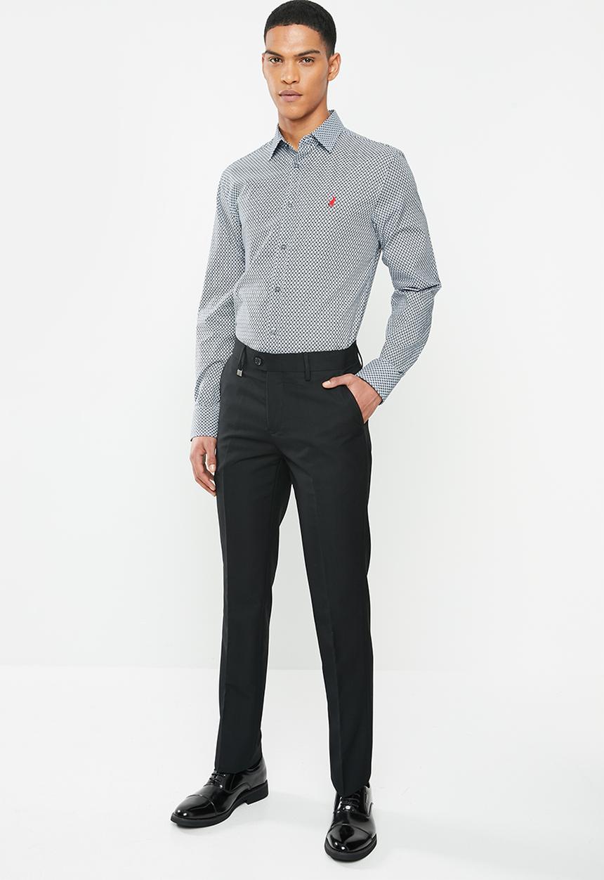 POLO - Jc birdseye custom fit formal trouser - black