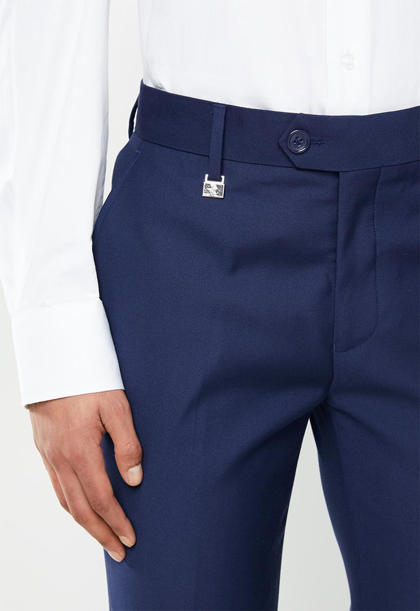 POLO - Classic custom fit formal trouser - blue