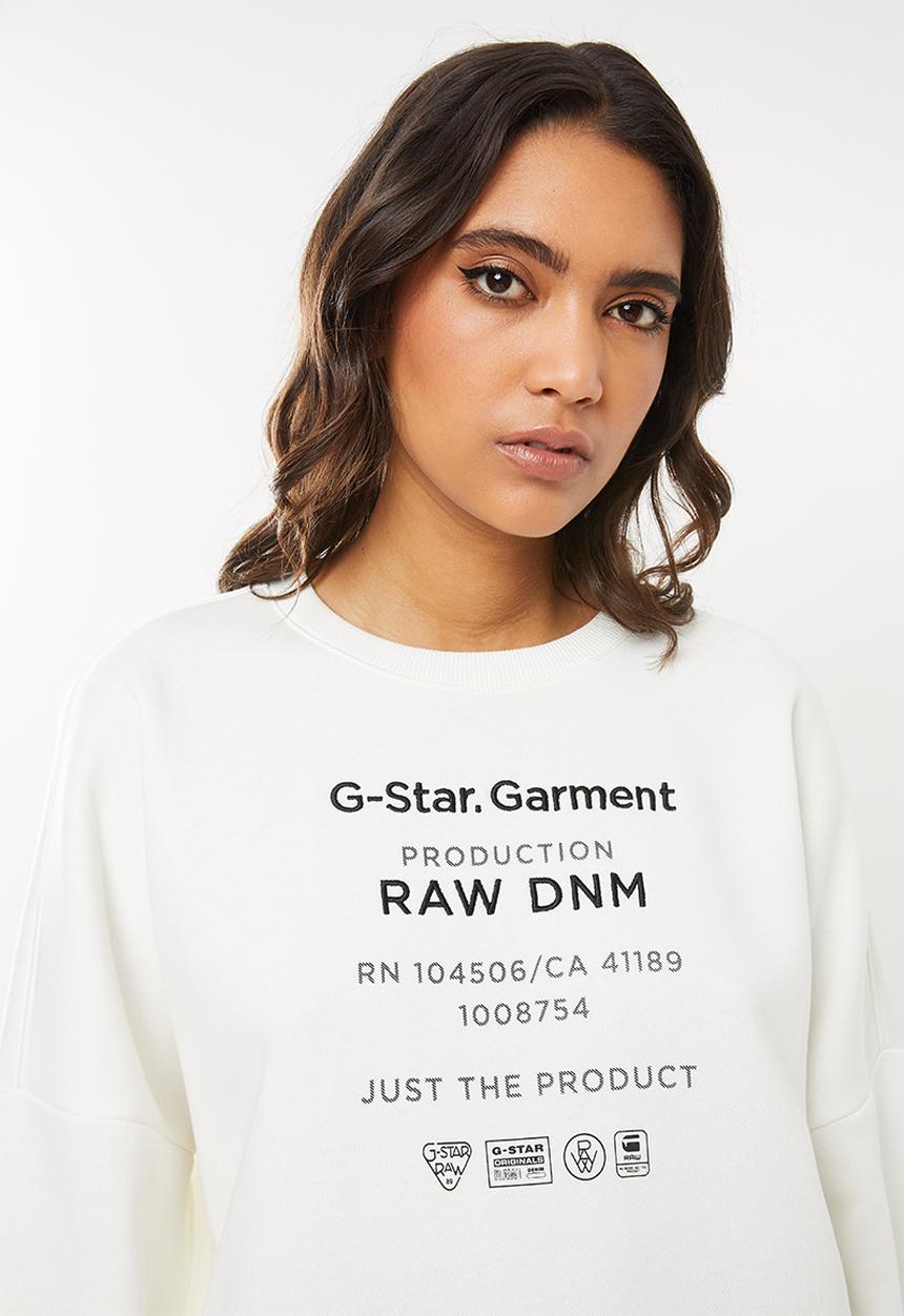 G-STAR - Graphic text relaxed sweat top long sleeve - milk
