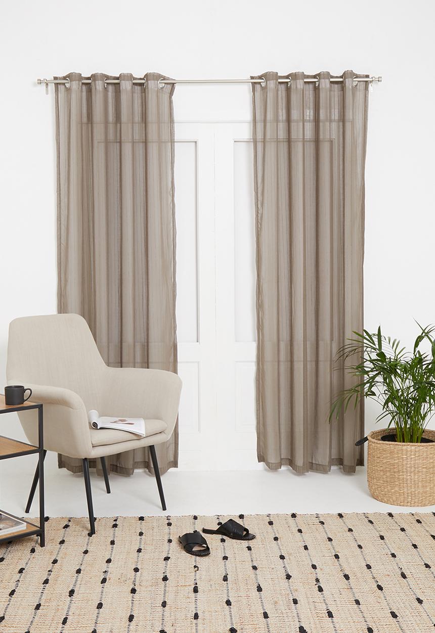Sixth Floor - Eyelet striped frosted voile - taupe