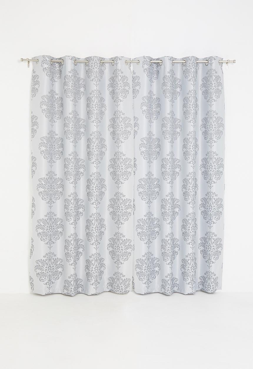 Sixth Floor - Eyelet lined woven jacquard curtain - grey