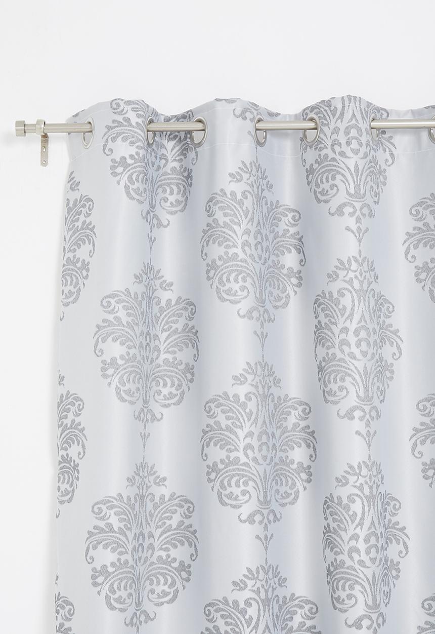 Sixth Floor - Eyelet lined woven jacquard curtain - grey