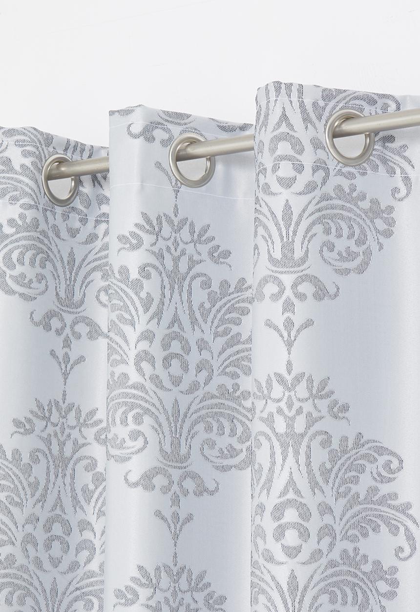 Sixth Floor - Eyelet lined woven jacquard curtain - grey