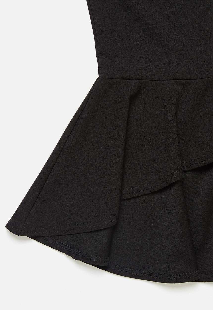 Missguided - Petite bardot fishtail hem midi dress - black