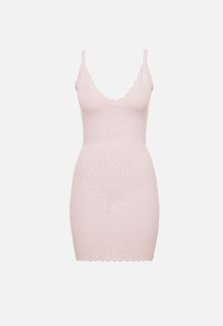 Missguided - Petite scallop hem knitted mini dress - pink