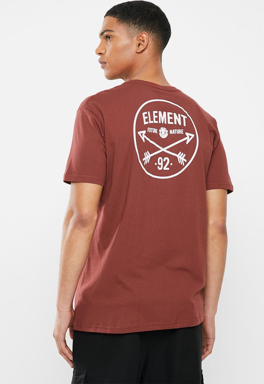 Element - Crossed short sleeve tee - burgundy 