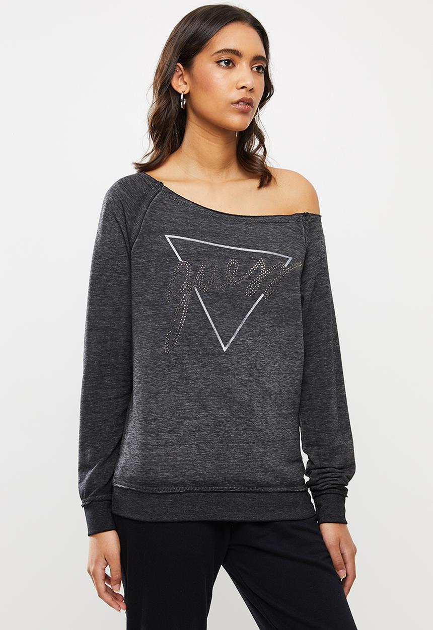 GUESS - Long sleeve active burnout top - black