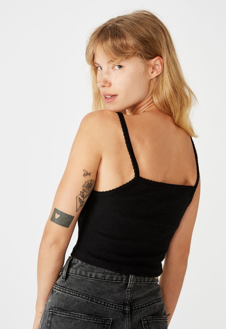 Cotton On - The johnny cami - black