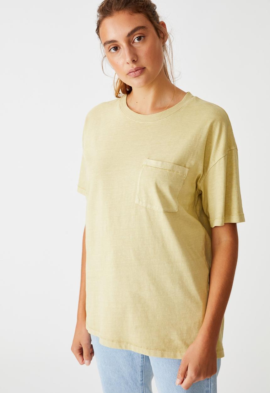 Cotton On - The one boyfriend crew tee - washed raffia
