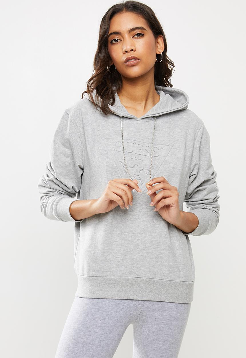 GUESS - Long sleeve bling active hoodie - grey 