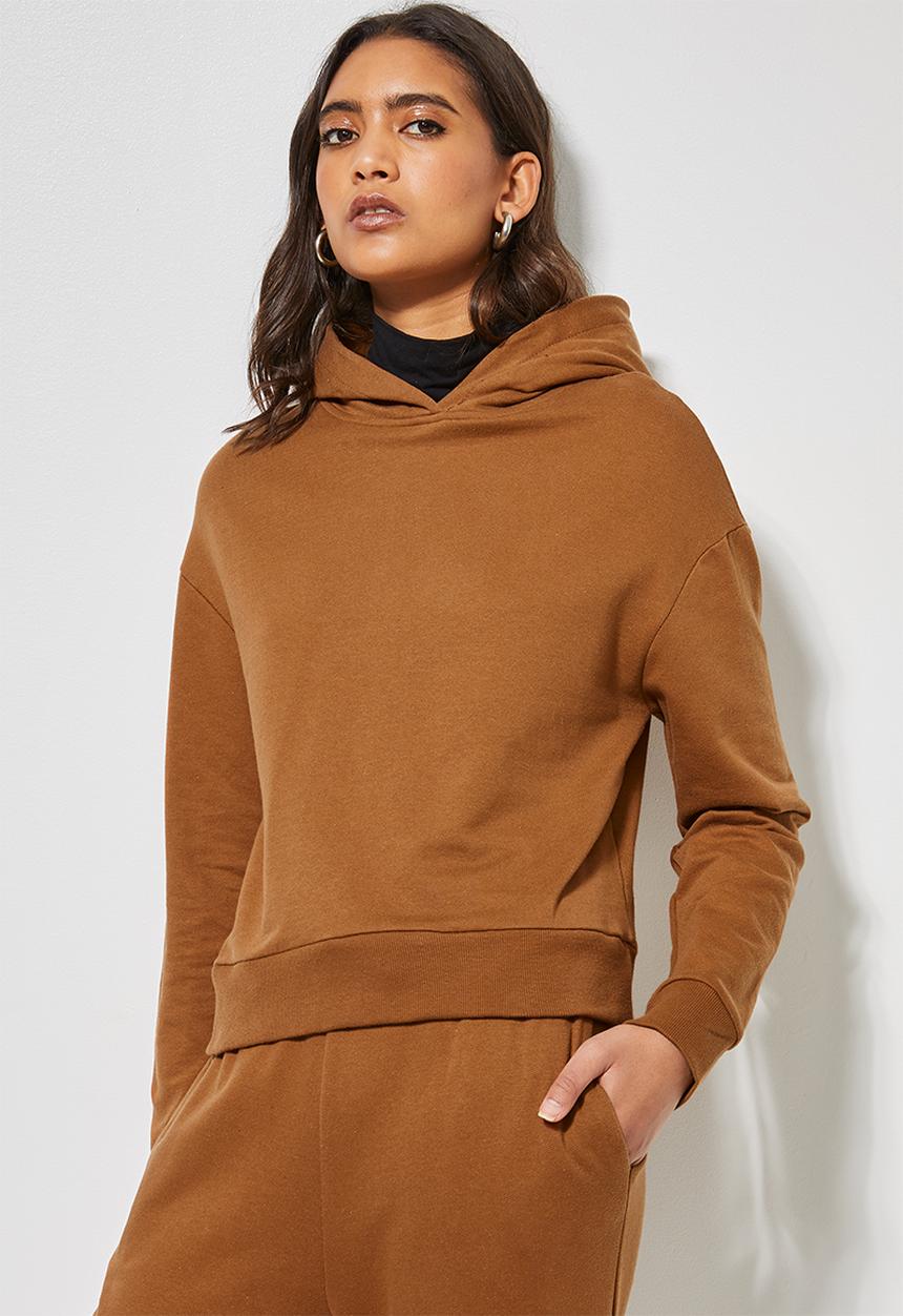 Superbalist - Crop hoodie - tobacco