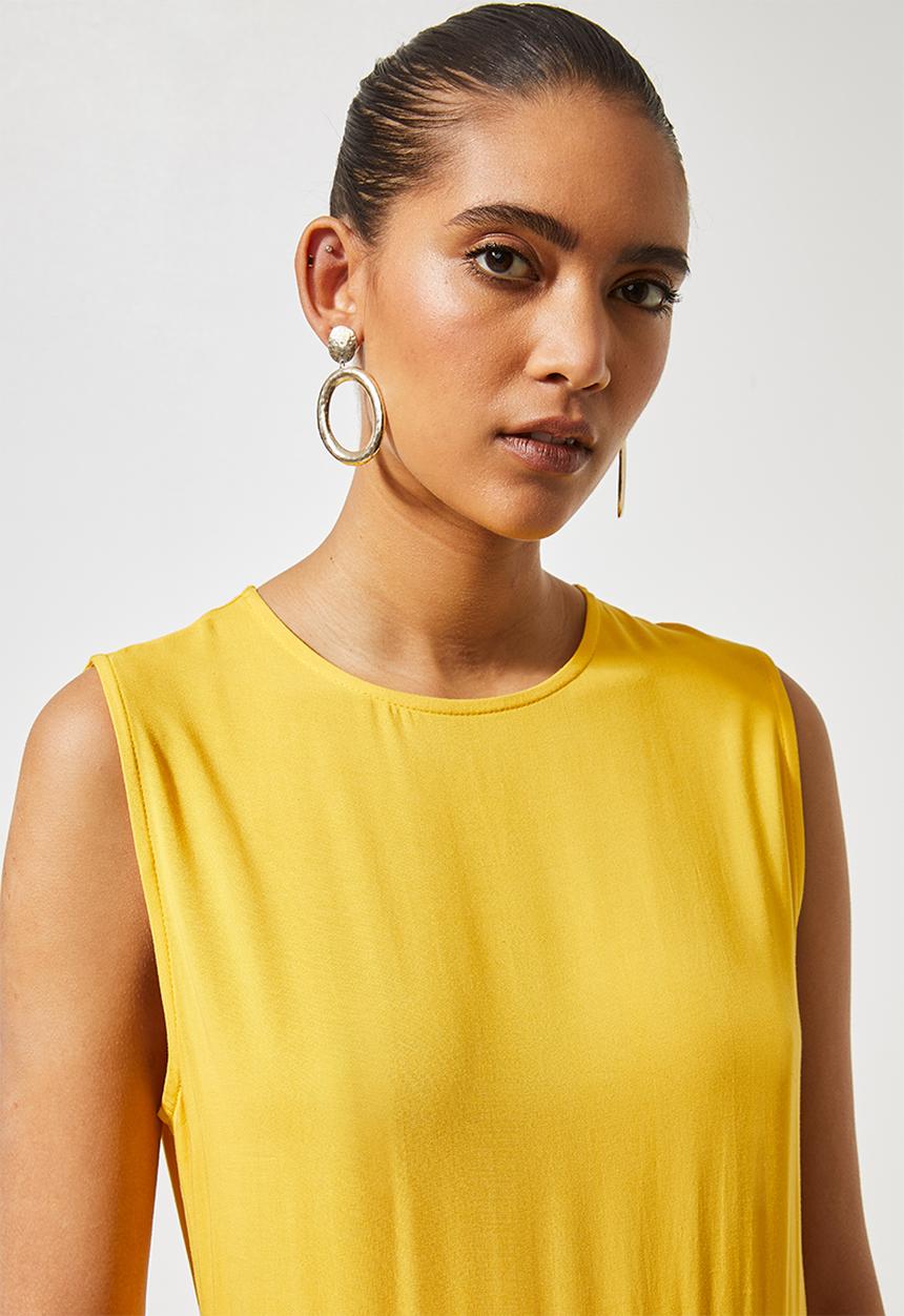 Superbalist - Sleeveless tiered midi dress - yellow