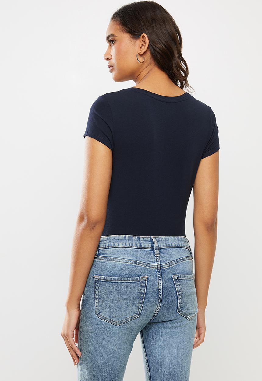GUESS - Short sleeve ombre glitter tee - navy
