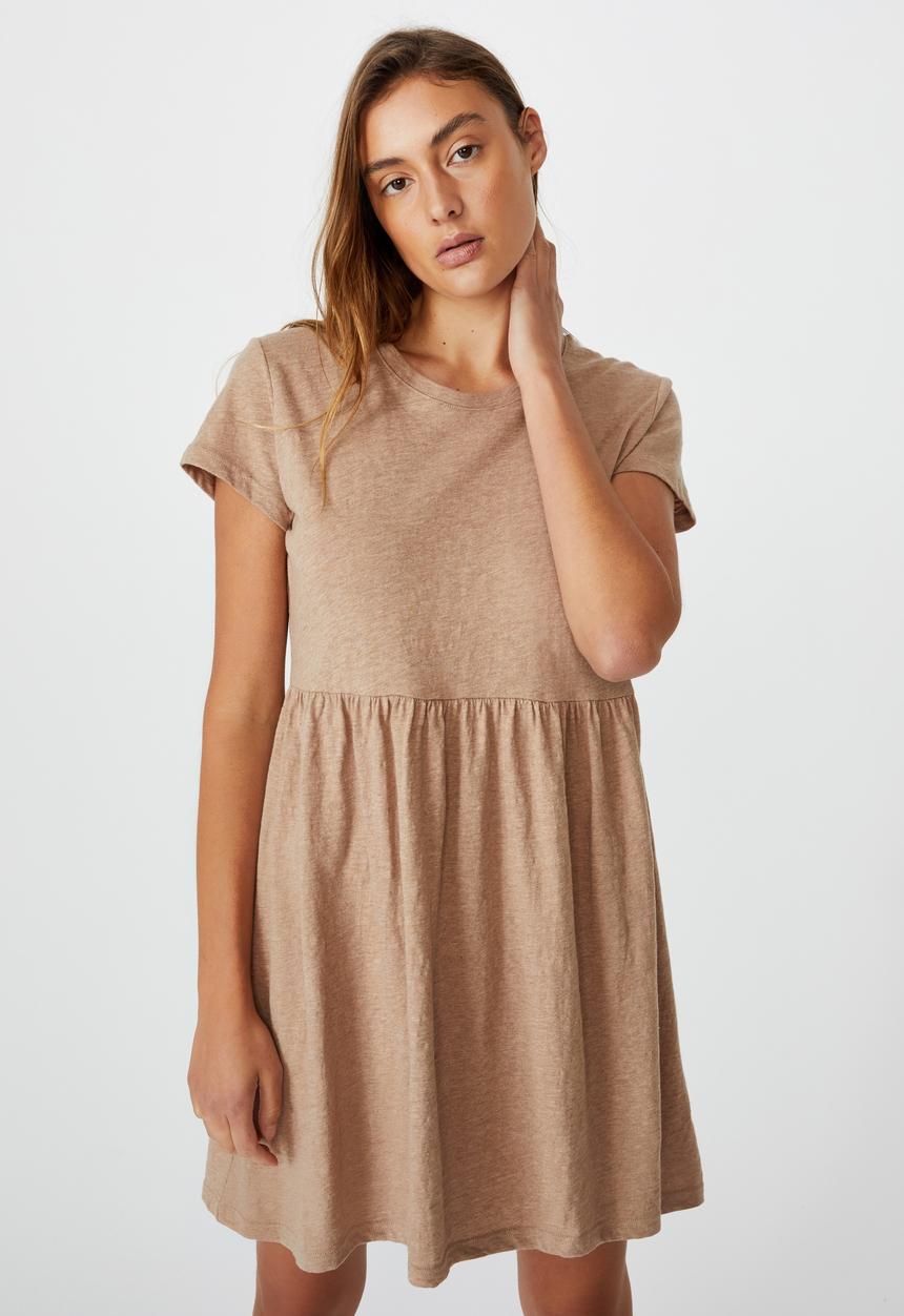 Cotton On - Tina babydoll tshirt dress - natural marle