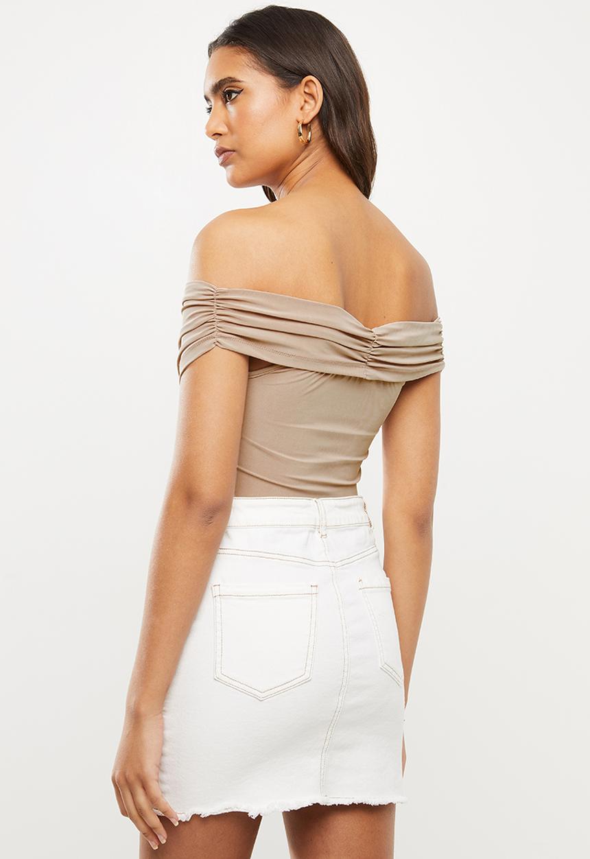 VELVET - Wrap bardot bodysuit - pink mist