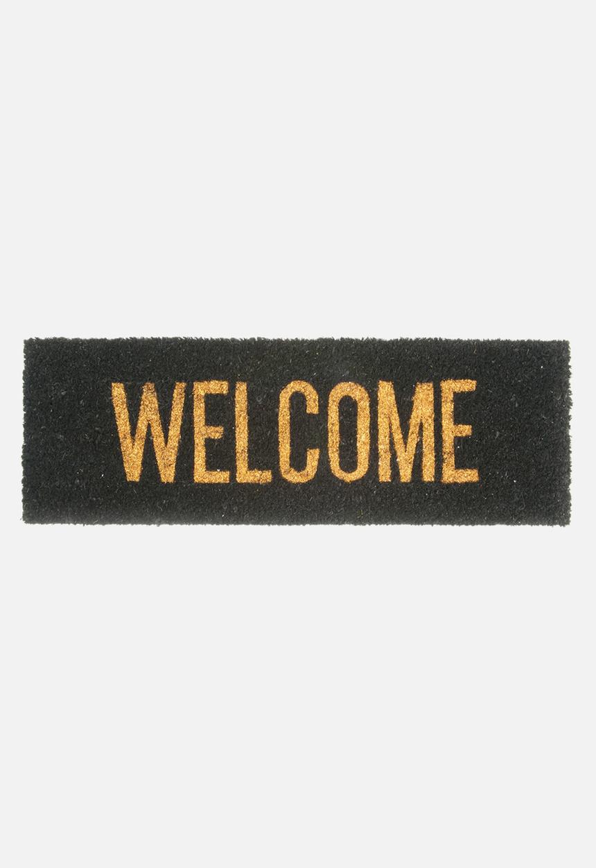 Present Time - Welcome door mat - black