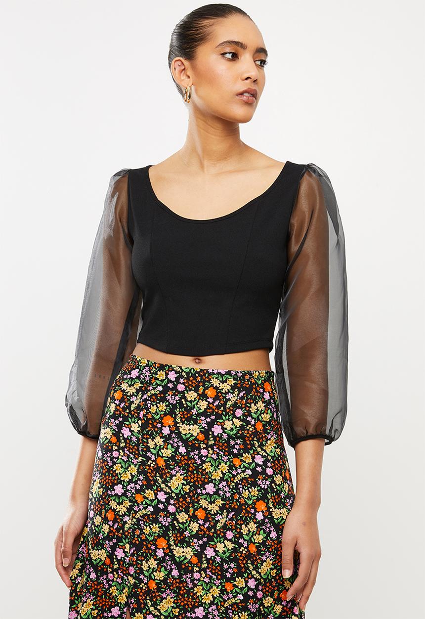 Blake - Combo crop top - black