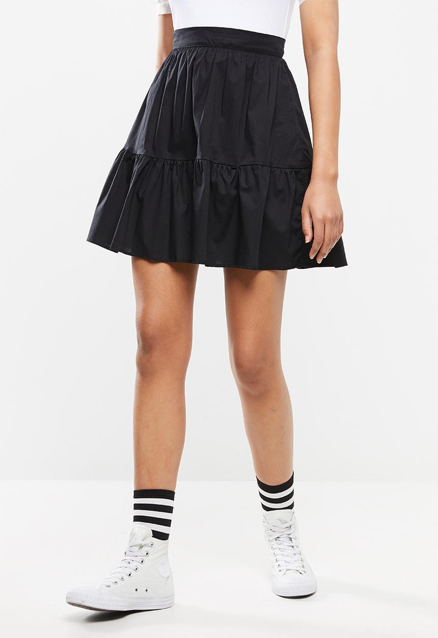 Blake - Tiered mini skirt - black