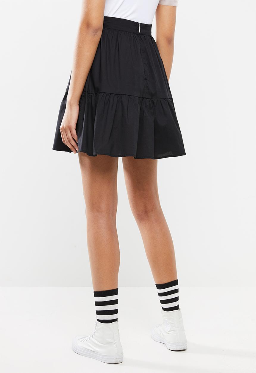 Blake - Tiered mini skirt - black