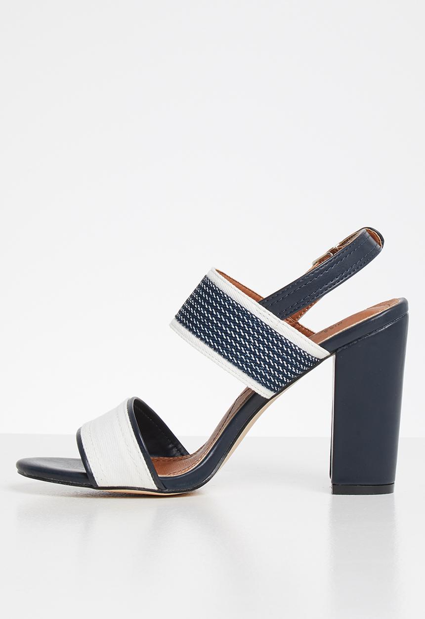 Miss Black - Comoni heel - navy & white 