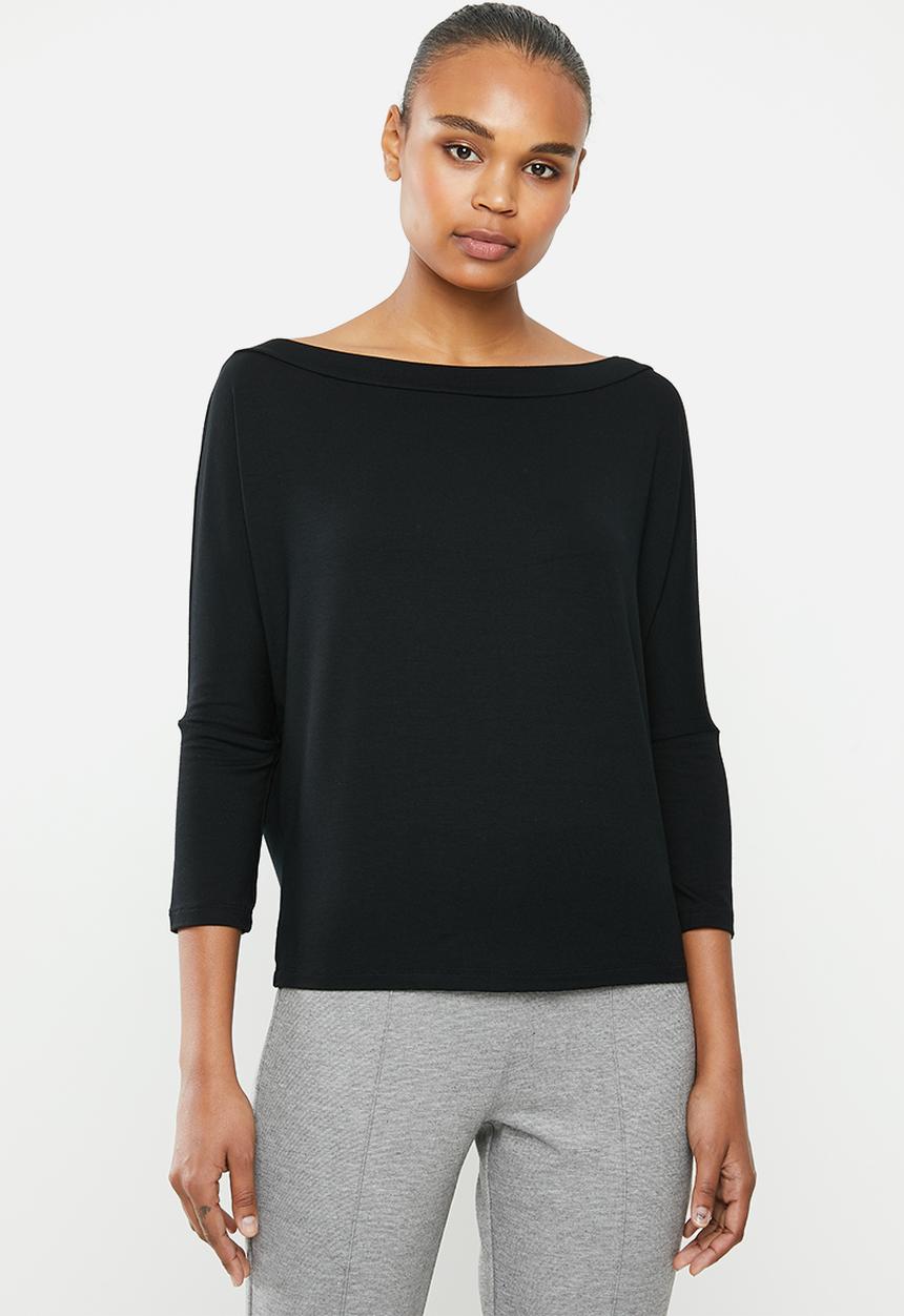 edit - Conscious Wide neck top - black