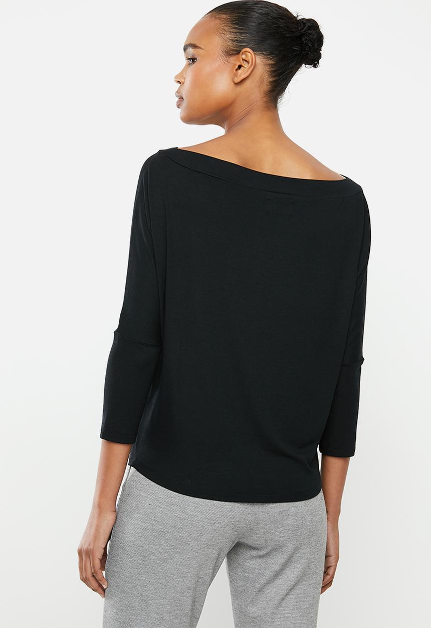 edit - Conscious Wide neck top - black