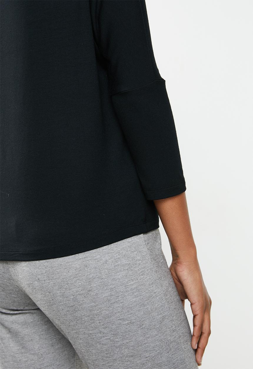 edit - Conscious Wide neck top - black