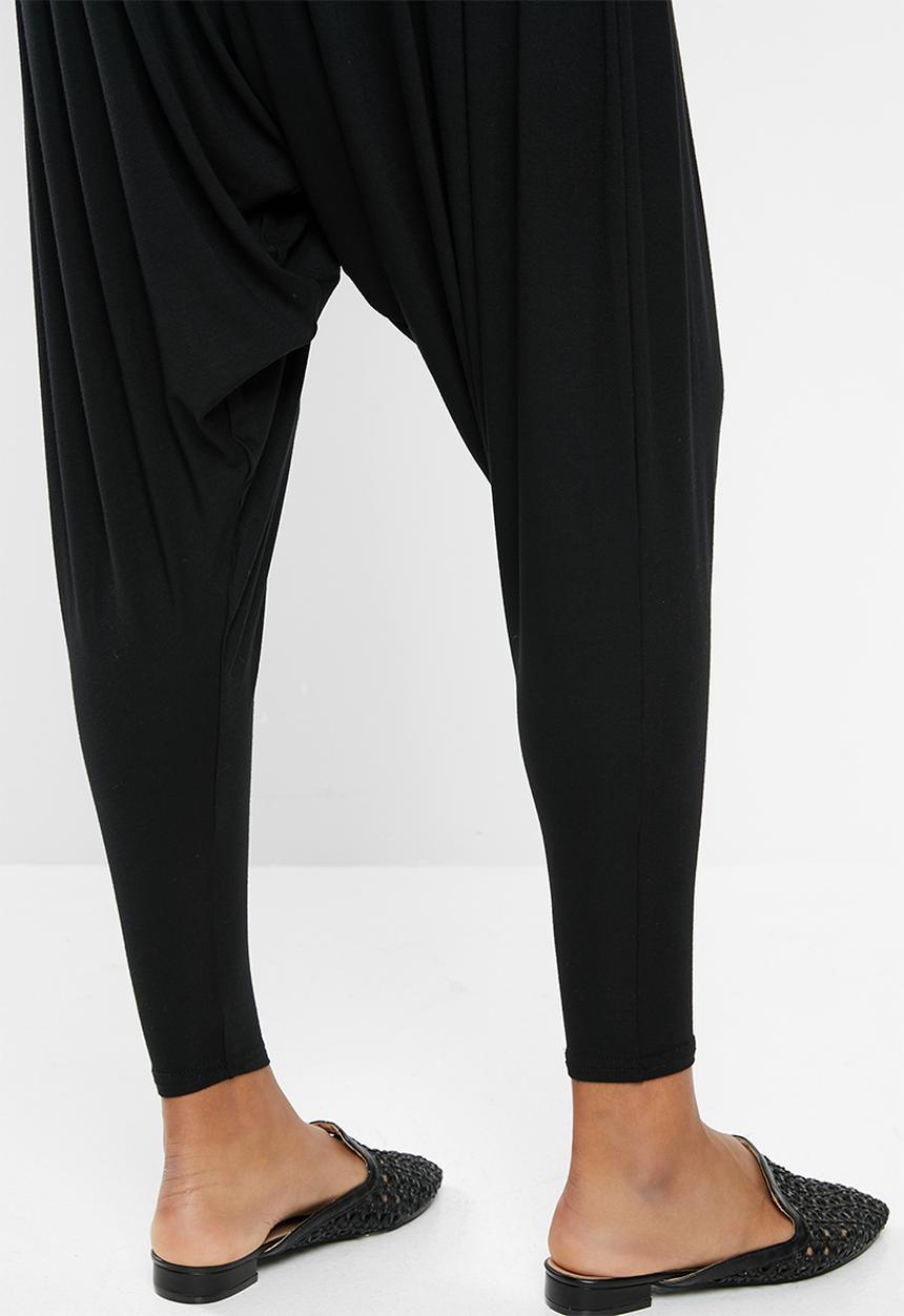 edit - Knit harem pant - black