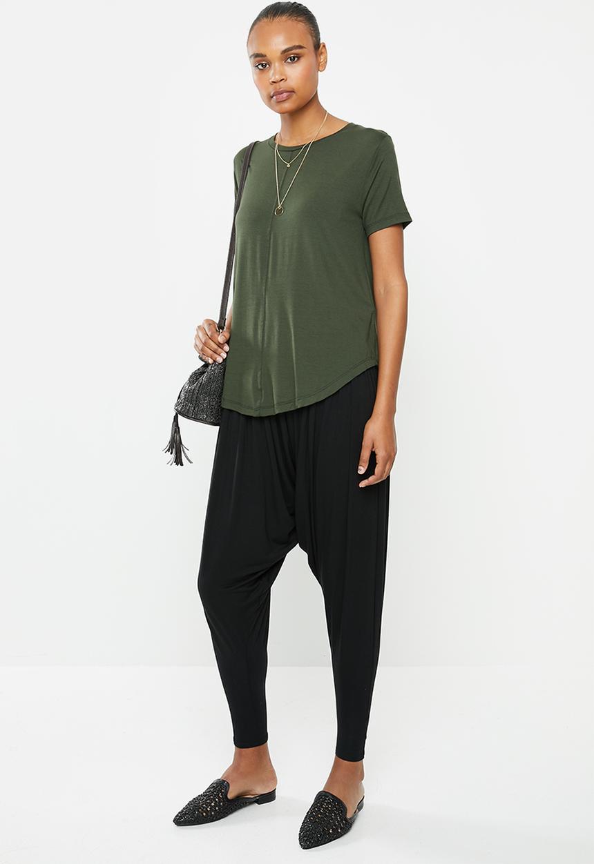 edit - Knit harem pant - black