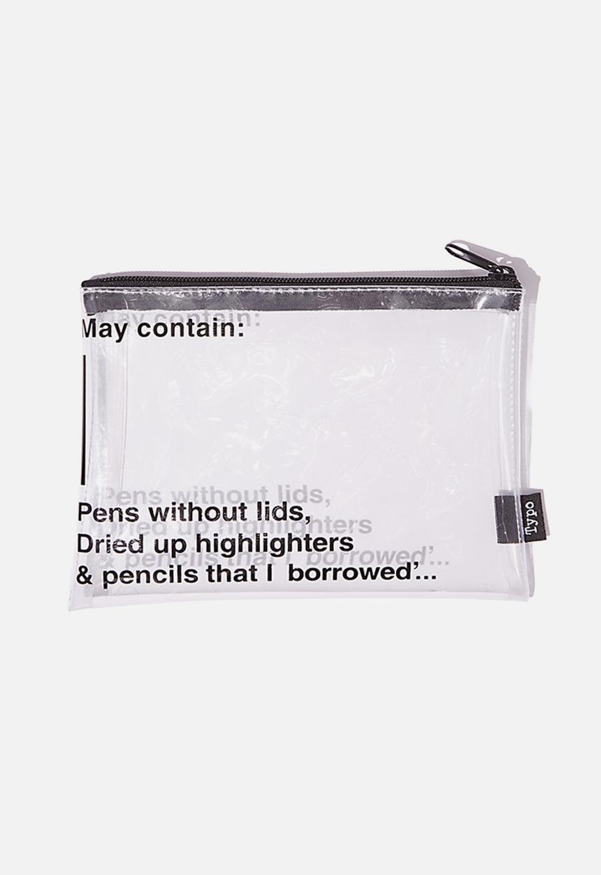 Typo - Clear it pencil case - may contain