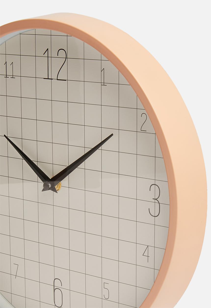 H&S - Grid wall clock - blush pink